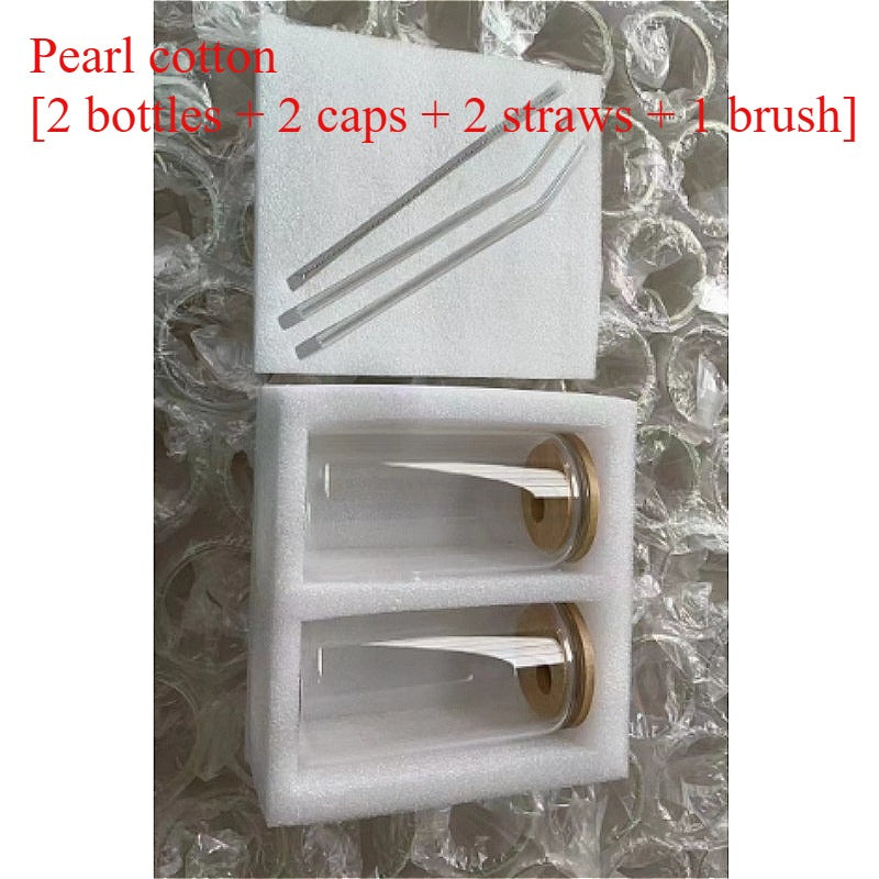 Wholesale16oz High Borosilicate Cola Cup Cold Drink Glass Cup with Lid and Straw Set